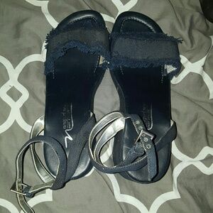 Denim Platform Sandals
